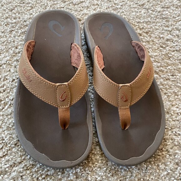Men's Olukai Ohana Sandals/Flip Flops in Tan/Java US Size 10 - Picture 1 of 3